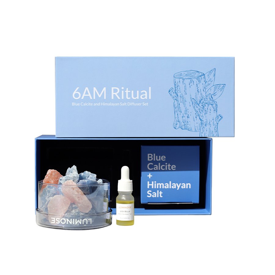 6AM Ritual Blue Calcite & Himalayan Salt Diffuser Set