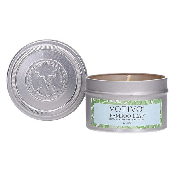 Bamboo Leaf Travel Tin Candle