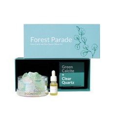 Luminose - Forest Parade Green Calcite & Clear Quartz Diffuser Set