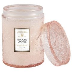 Voluspa Panjore Lychee Embossed Small Glass Candle