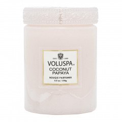 Voluspa Coconut Papaya Embossed Small Glass Candle