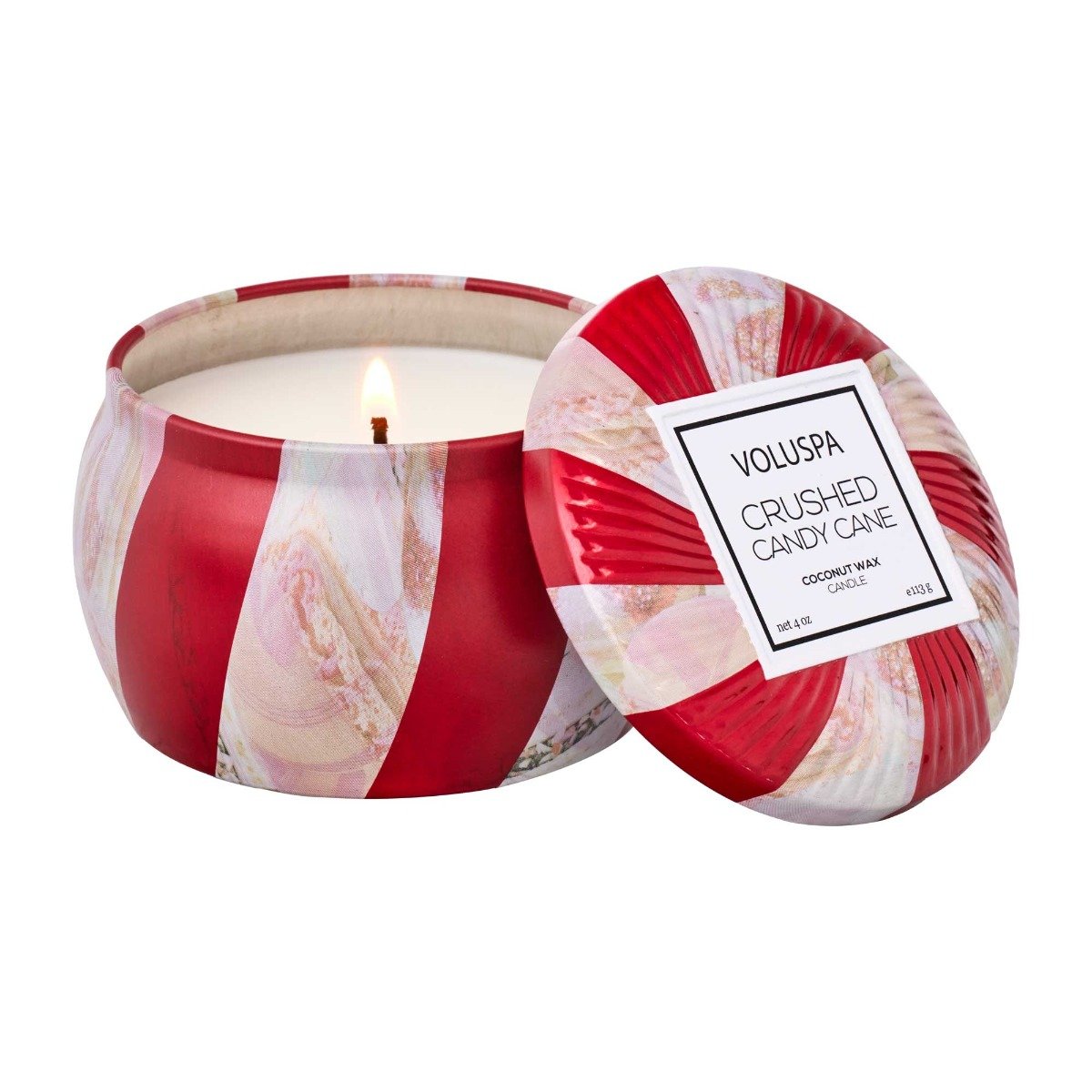 Crushed Candy Cane Travel Tin Candle