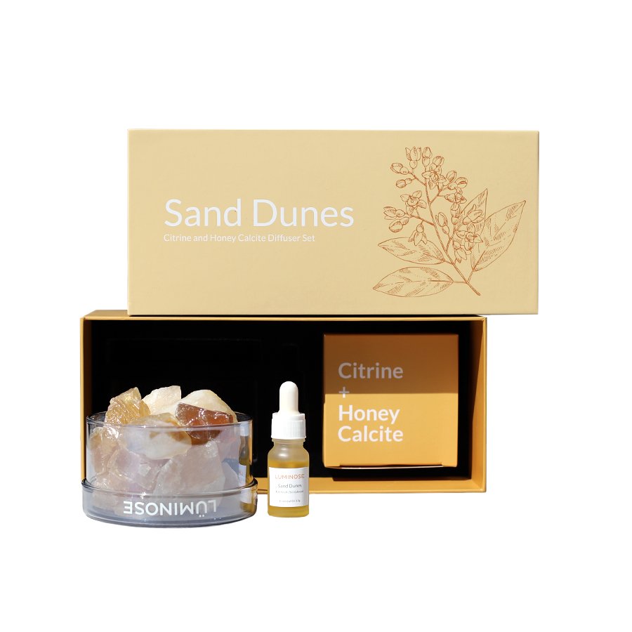 Sand Dunes Citrine & Honey Calcite Diffuser Set